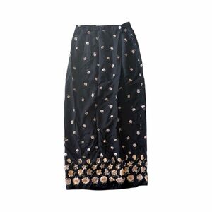 Vintage Breeches Black Floral Skirt